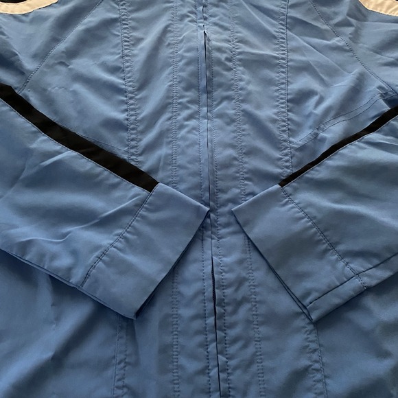 Nike Sportswear Track‎ Jacket Women's Medium Blue Striped Sleeve Microfiber Zip - Picture 3 of 15